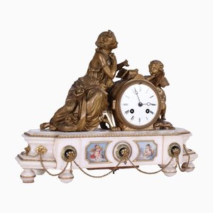 Reloj de alabastro y bronce dorado