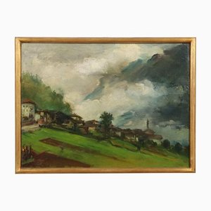 Giuseppe Gaudenzi, Landscape, Early 20th Century, Oil on Canvas, Framed