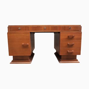 Vintage Modernist Mahogany Veneer Desk
