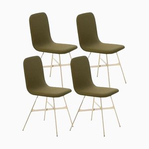 Pine Tria Gold Upholstered Dining Chairs by Colé Italia, Set of 4