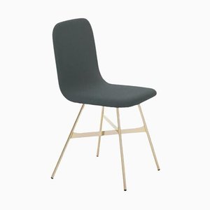 Anthrazite Tria Gold Upholstered Dining Chair by Colé Italia