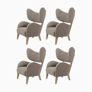 Beige Raf Simons Vidar 3 Natural Oak My Own Lounge Chairs from by Lassen, Set of 4