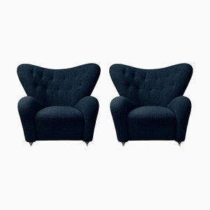 Blue Sahco Zero the Tired Man Lounge Chairs from by Lassen, Set of 2