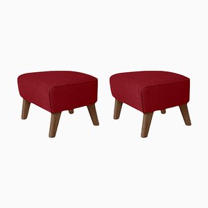 Red Smoked Oak Raf Simons Vidar 3 My Own Chair Footstool from by Lassen, Set of 2