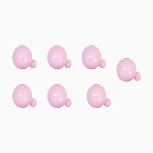 Opaque Pink Double Bubble Vases by Valeria Vasi, Set of 7