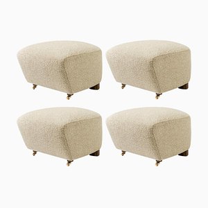 Beige Smoked Oak Sahco Zero the Tired Man Footstool from by Lassen, Set of 4
