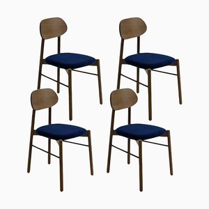 Bokken Upholstered Caneletto Blue Chairs by Colé Italia, Set of 4