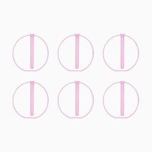 Opaque Pink Gaia Vases by Valeria Vasi, Set of 6