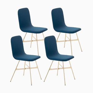 Blu Tria Gold Upholstered Dining Chairs by Colé Italia, Set of 4