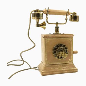 Teléfono vintage de latón, años 30