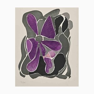 Georges Braque, Purple Flower, Original Lithograph, 1963