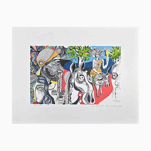 Giovanni De Simone, Surreal Composition, Original Lithograph, 1977