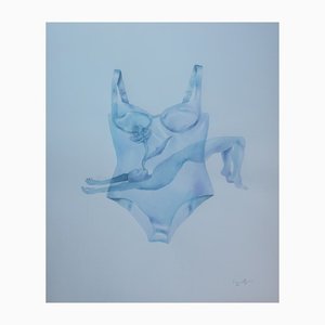Nino Eliashvili, Blued Lightness, 2021, Aquarell auf Papier