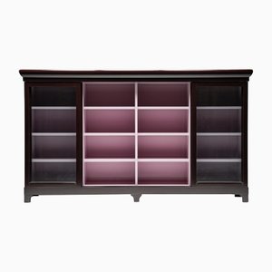 French Promenade Kyoto Credenza with Pink Shelves & Sliding Doors, 1920s