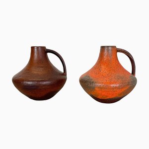 Vintage Fat Lava Pottery Vases by Heinz Siery for Carstens Tönnieshof, 1970s, Set of 2