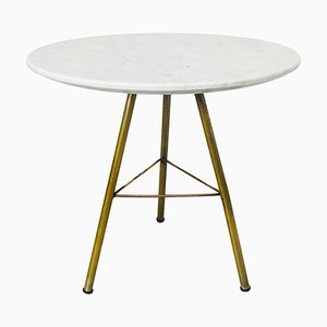 Italian Mid-Century Modern Round Marble and Brass Coffee Table, 1960s