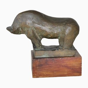 Escultura de animal sin cabeza, años 50, bronce