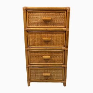 Rattan & Wicker Chest of Drawers, 1970s