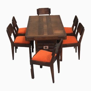 Dining Room Set by Charles Dudouyt, 1940, Set of 7