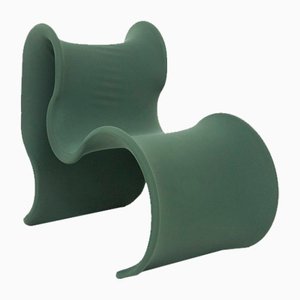 Sillón curvado en verde oscuro de Gianni Pareschi para Busnelli