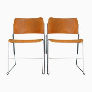 Mid-Century 40/4 Stacking Chairs by David Rowland for Seid International, Set of 2