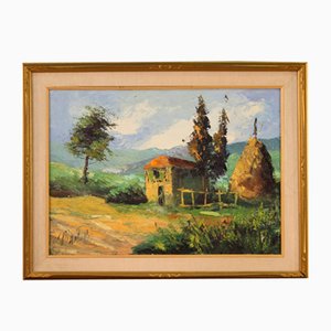 Landscape Painting, 1970s, Oil on Canvas, Framed
