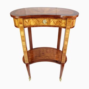 Table d'Appoint Antique en Marqueterie de Style Louis XV