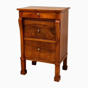 Antique Empire Walnut Bedside Table, Italy, 1800s