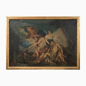 Venus y Adone, Francia, siglo XVIII, óleo sobre lienzo, enmarcado