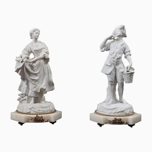 Napoleon III Sculptures in Biscuit Porcelain, 19th-Century, Set of 2