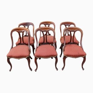 Hoop Back Mahogany Dining Chairs, 1900s, Set of 6