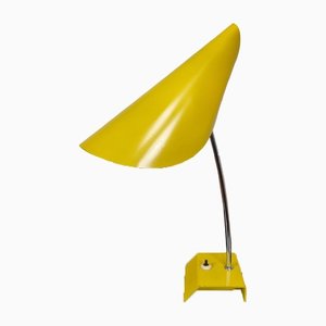 Lámpara de mesa vintage amarilla de Josef Hůrka