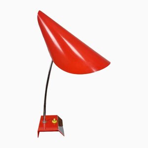 Lámpara de mesa vintage roja de Josef Hůrka