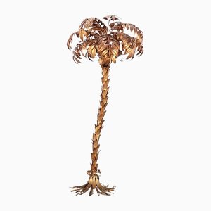 Hollywood Regency Golden Palm Tree Floor Lamp by Hans Kögl, 1970
