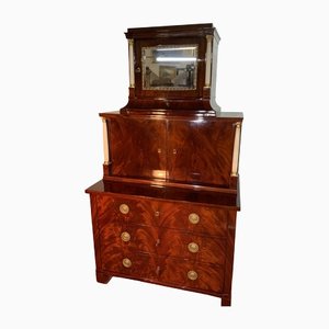 Patent Secretary in Mahogany with Columns in the Style of Friedrich Hoffmann Leipzig
