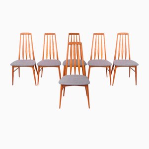 Teak Eva Chairs by Niels Koefoed for Hornslet Møbelfabrik, 1960s, Set of 6
