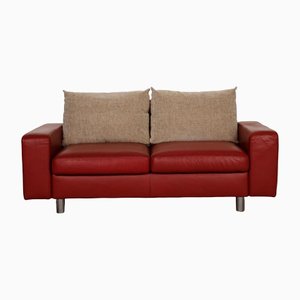 Stressless E600 Leather Sofa Red Two Seater Couch