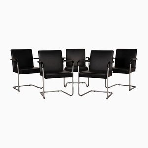Walter Knoll Jason Leather Chair Set Black From Walter Knoll / Wilhelm Knoll, Set of 5