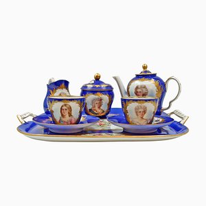 Servicio de té Sèvres de porcelana, siglo XIX. Juego de 6