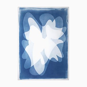 Blue Abstract Tulips, 2022, Cyanotype