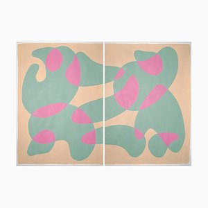 Ryan Rivadeneyra, The Modernist Garden, 2021, Acrylique sur Papier