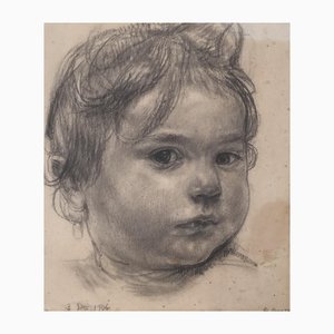 Carl Albert Angst, Nourrisson, 1906, Crayon sur Papier