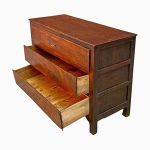 Antique Walnut Chest of Drawers With Three Drawers, 1900s