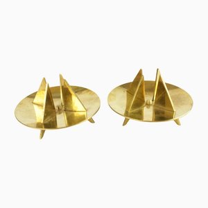 Brass Candleholders by Pierre Forsell for Skultuna, Set of 2
