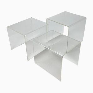 Vintage Nesting Tables in Acrylic, 1970s, Set of 3