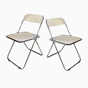 Italian Plia Folding Chairs by Giancarlo Piretti for Castelli, 1970s, Set of 2