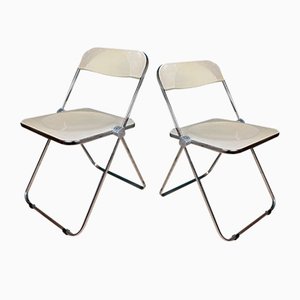 Set of Italian Plia Folding Chairs by Giancarlo Piretti for Castelli, 1970s