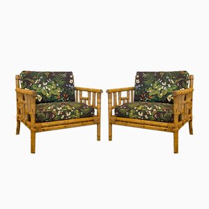 Fauteuils en Bambou et Osier, 1970s, Set de 2