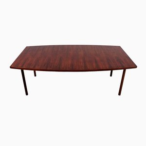 Mid-Century Rosewood Boat Shaped Dining or Conference Table