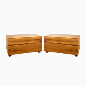 Comodini in legno di Mario Marenco per Mobilgirgi, anni '80, set di 2